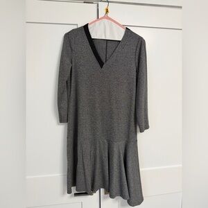 Gray V-Neck Dress